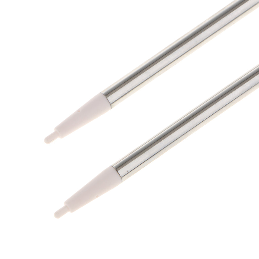 2 Piece Metal Retractable Touch Screen Stylus Pen for Nintendo WIIU White