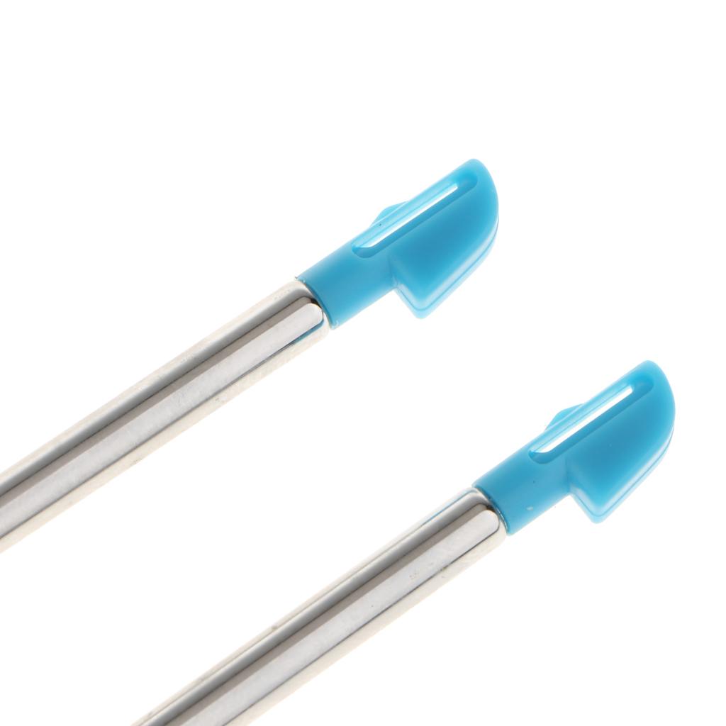 2 Piece Metal Retractable Touch Screen Stylus Pen for Nintendo WIIU Blue