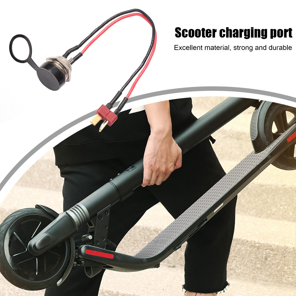 Uniqkart for KUGOO M4 10inch Electric Scooter Charging Interface Power Cable Charging Socket Port Plug - Bullet Head