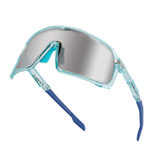 Large Frame Anti-UV Cycling Sunglasses Polarized Eyeglasses Riding Eyewear - Light Blue