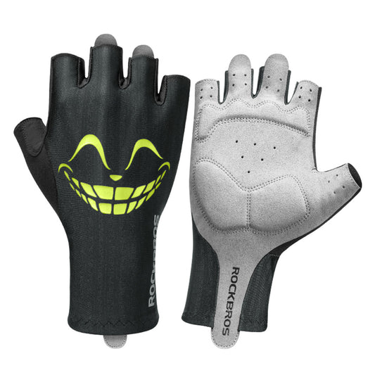 Rockbros S295 1 Pair Cycling Half Finger Gloves Unisex Shock-absorbing Breathable Bike Bicycle Gloves - Green/S