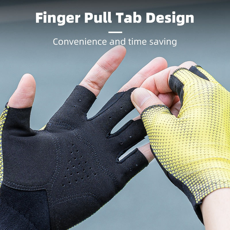 ROCKBROS 1 Pair Bike Cycling Half Finger Gloves Unisex Anti-skid Breathable Bicycle Gloves - XXL