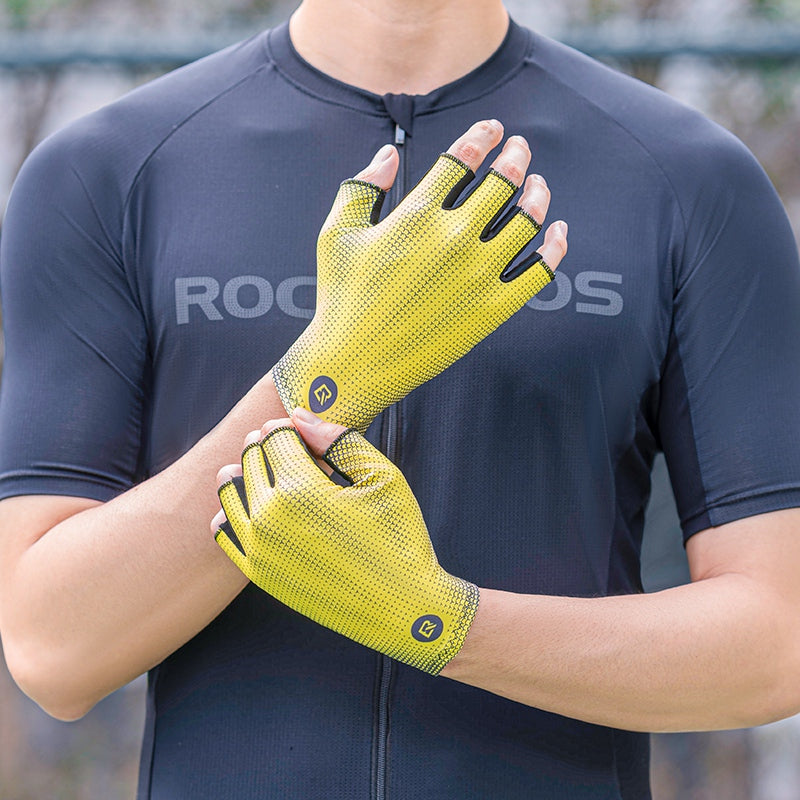 ROCKBROS 1 Pair Bike Cycling Half Finger Gloves Unisex Anti-skid Breathable Bicycle Gloves - XXL