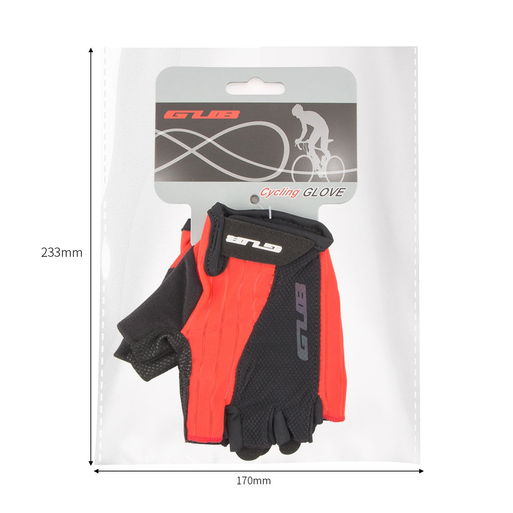 S026 Half Finger Cycling Gloves Teenager Mountain Road Bike Bicycle Breathable Non-slip Gloves - Red / S