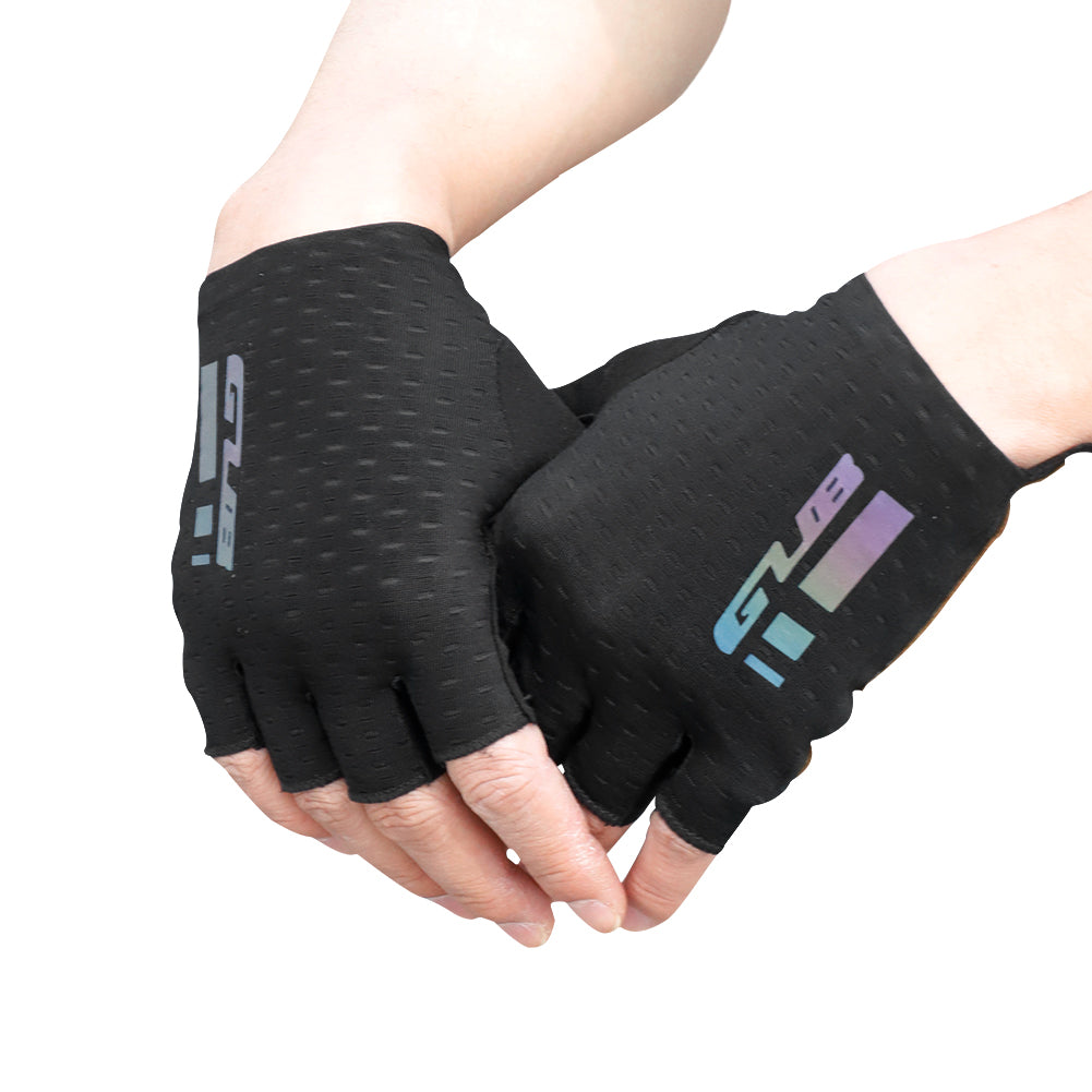 GUB S059 One Pair Fitness Cycling Gloves Weightlifting Breathable Non-slip Half Finger Bicycle Riding Gloves Sports Accessories for Men and Women - Black / L