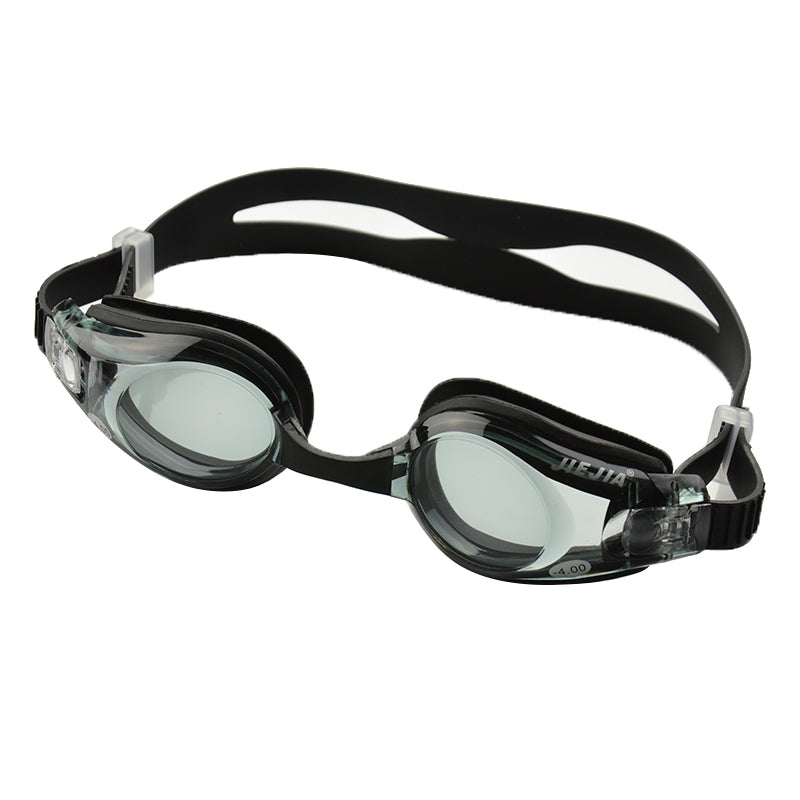 Jiejia OPT2660 Myopia Swimming Goggles HD Waterproof Anti-Fog Anti-UV Eyeglasses - Black / 200 Degrees
