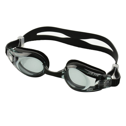 Jiejia OPT2660 Myopia Swimming Goggles HD Waterproof Anti-Fog Anti-UV Eyeglasses - Black / 200 Degrees