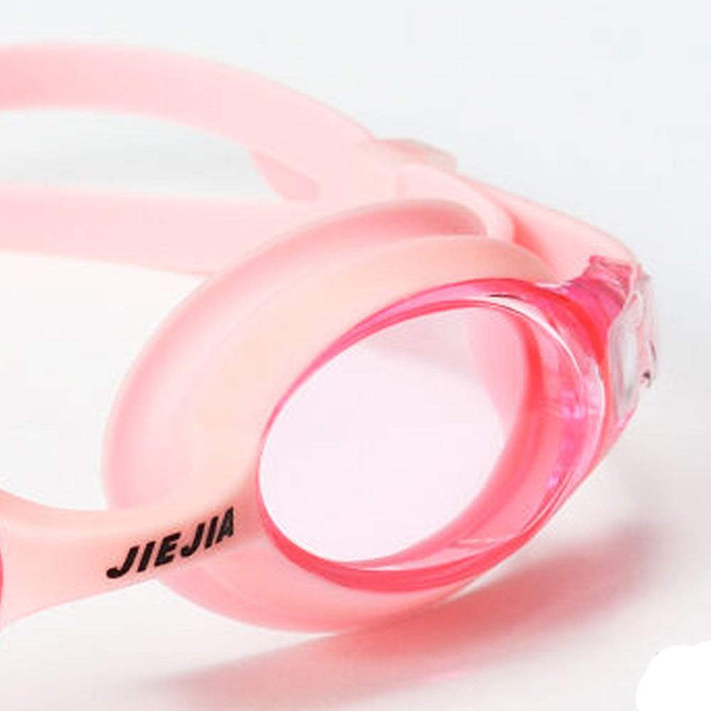 Jiejia J2670 Kids HD Swimming Goggles Waterproof Glasses Children Anti-Fog Anti-UV Eyeglasses - Pink
