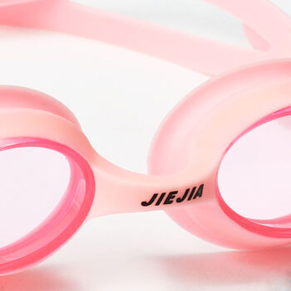 Jiejia J2670 Kids HD Swimming Goggles Waterproof Glasses Children Anti-Fog Anti-UV Eyeglasses - Pink