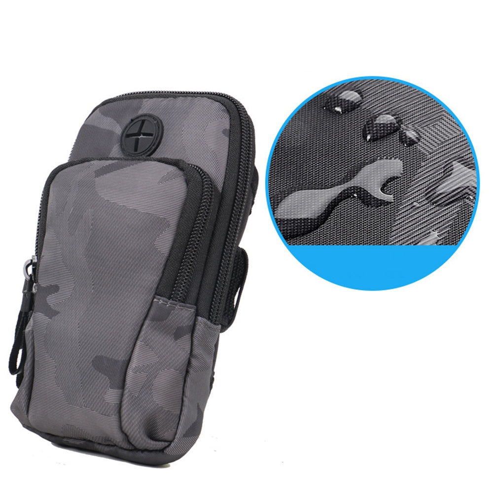 Uniqkart Fashion Camouflage Waterproof Sports Arm Bag Adjustable Armband Phone Storage Bag - Blue