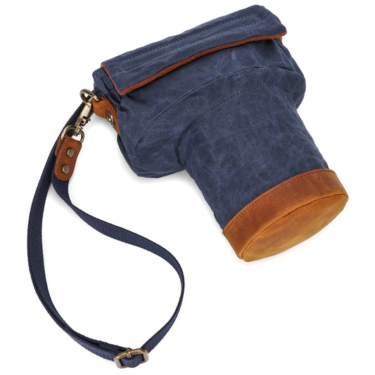K809 for Canon/Nikon/Sony Shock-absorbing Anti-fall SLR Camera Carrying Bag Canvas Camera Protection Bag with Shoulder Strap - Blue