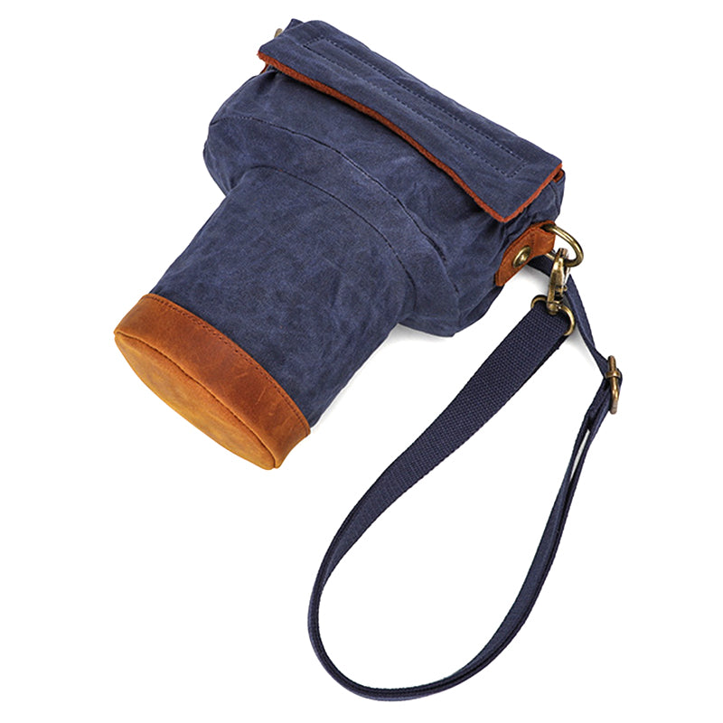 K809 for Canon/Nikon/Sony Shock-absorbing Anti-fall SLR Camera Carrying Bag Canvas Camera Protection Bag with Shoulder Strap - Blue