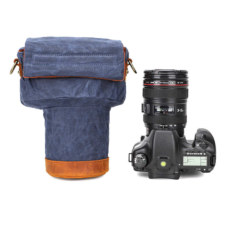 K809 for Canon/Nikon/Sony Shock-absorbing Anti-fall SLR Camera Carrying Bag Canvas Camera Protection Bag with Shoulder Strap - Blue