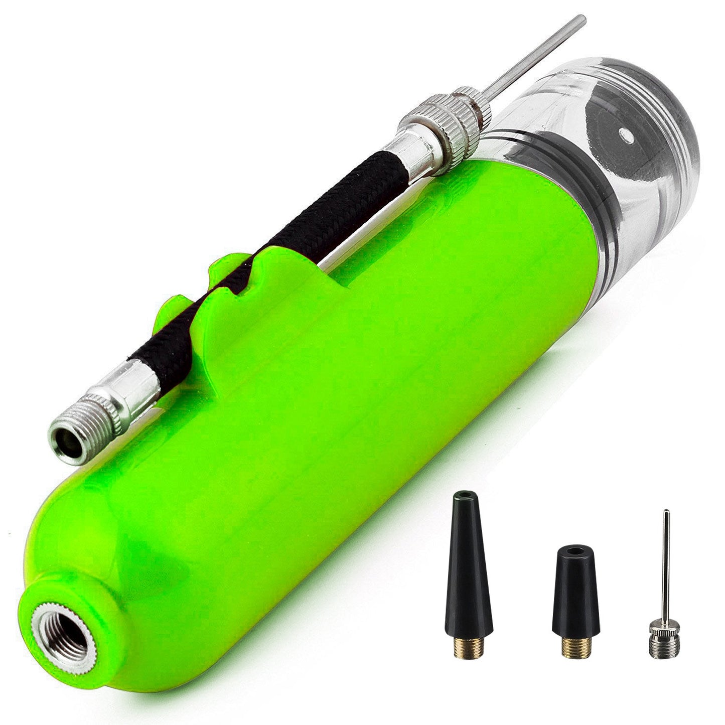 H08QT Two-Way Mini Pump Sports Ball Pump Kit with Needles Portable Fast Ball Inflation for Basketball Football Volleyball - Green