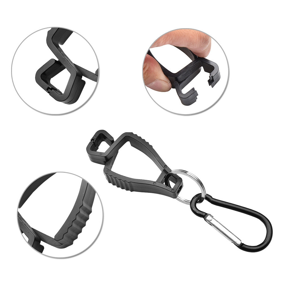 Uniqkart STJ-001-BK Safety Work Glove Clips Outdoor Work Belt Clip for Glasses Hats Helmets Towel Tool