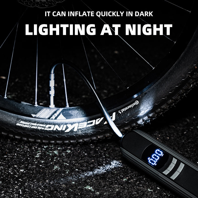 Rockbros A10 Car Motorcycle Bike Tire Air Pump Portable Wireless Electric Vehicle Tyre Inflator with LED Light