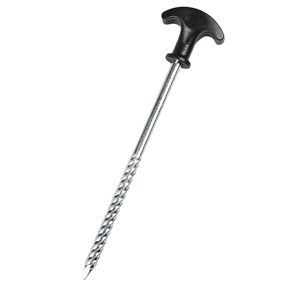 Uniqkart DD-JS001-TX Frozen Ground Windproof Tent Peg T-shape Spiral Screw Outdoor Camping Tool