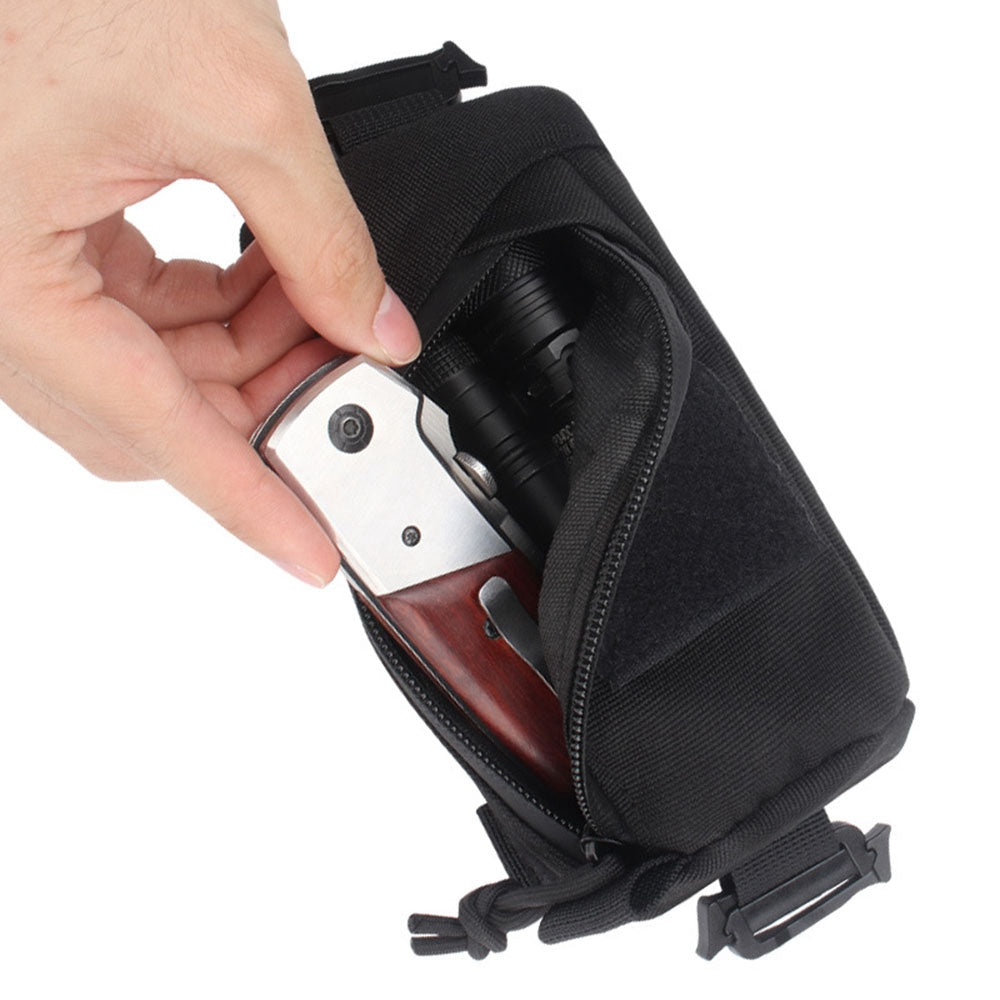 Uniqkart H244 Shoulder Strap Tactical Pouch Military Tool Bag Outdoor Accessory Bag Phone Pack for Hunting Camping Hiking - Khaki