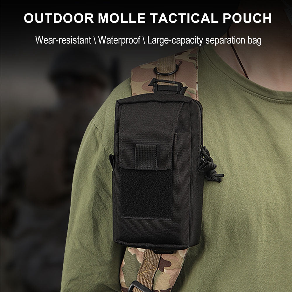 Uniqkart H249 Tactical Molle Pouch Shoulder Strap Pack Military EDC Tool Bag Hunting Accessory Bag Phone Pouch for Outdoor Sports - Green