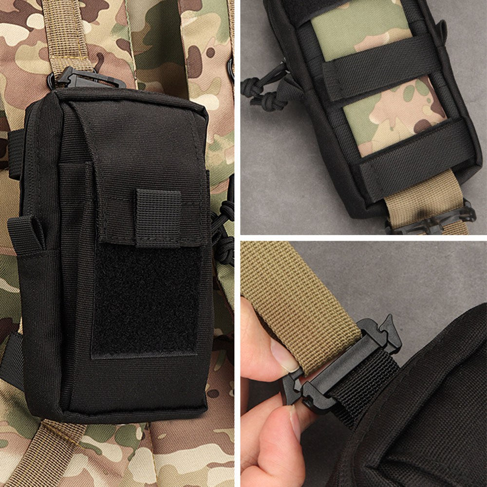 Uniqkart H249 Tactical Molle Pouch Shoulder Strap Pack Military EDC Tool Bag Hunting Accessory Bag Phone Pouch for Outdoor Sports - Green