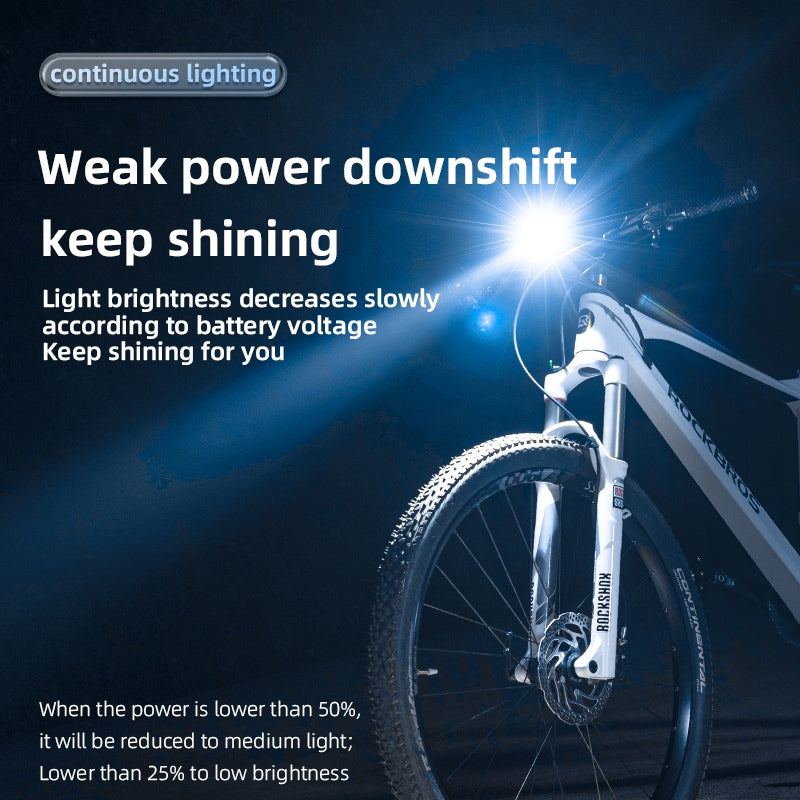 Rockbros RHL400 Super Bright USB Rechargeable Bike LED Light Waterproof Front Headlight for Road Cycling Safety