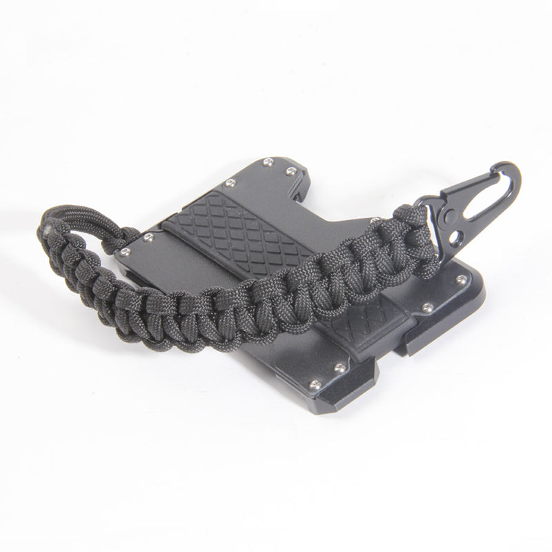 Hand-woven Nylon 7-core Parachute Rope Outdoor Camping Hiking Olecranon Hook Lanyard - Black