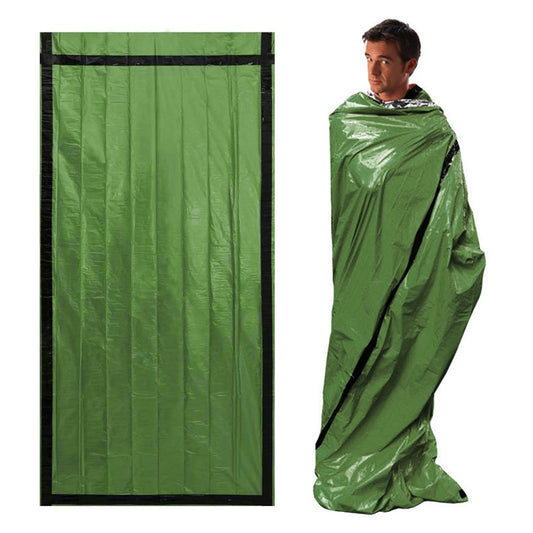 Uniqkart First Aid Emergency Sleeping Bag Keep Warm Portable Survival Gear for Outdoor Camping Hiking