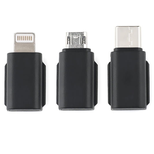 3-in-1 RCSTQ Smartphone Adapter Lightning 8Pin + Type-C + Micro USB Connectors for DJI Osmo Pocket