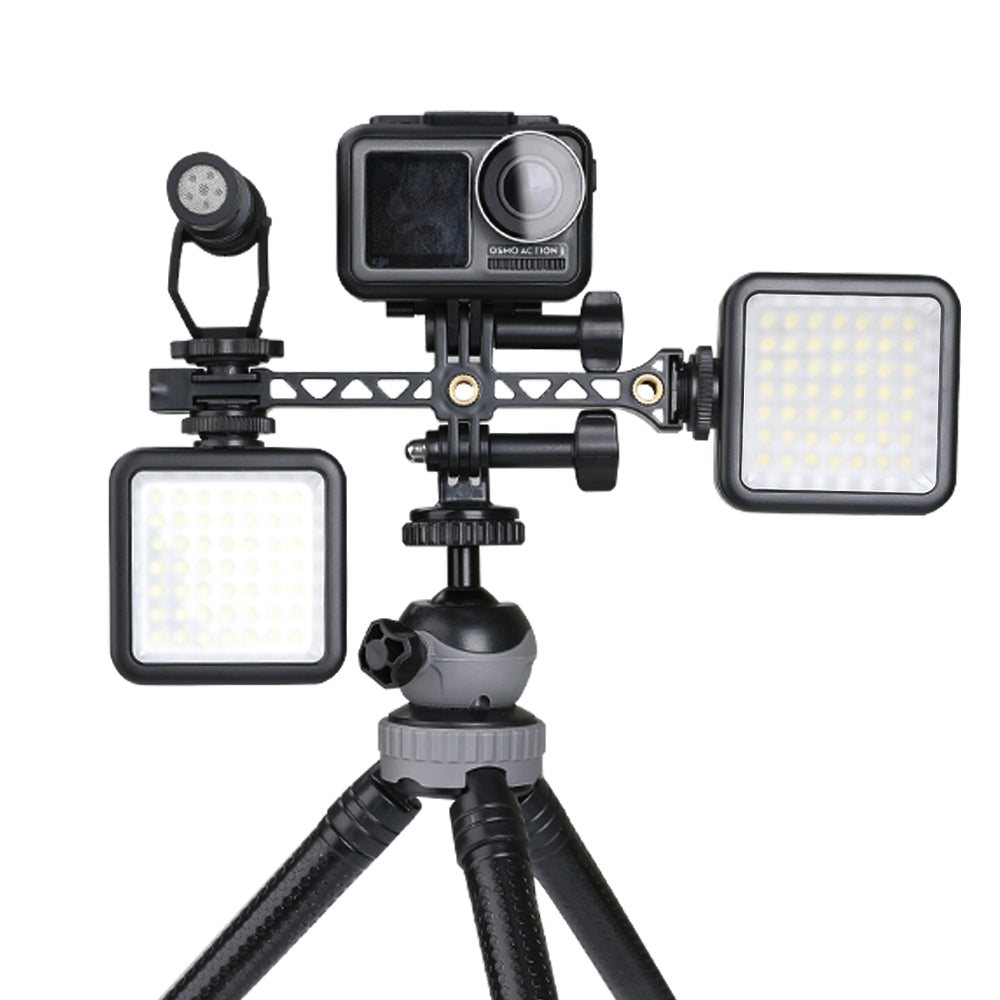 Uniqkart Universal Cold Shoe Screw Interface Expansion Mount Rack Holder for OSMO Pocket Action Gopro Camera