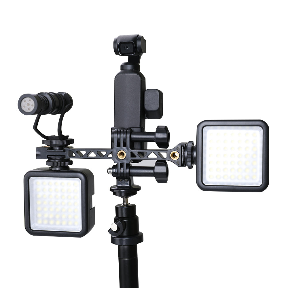 Uniqkart Universal Cold Shoe Screw Interface Expansion Mount Rack Holder for OSMO Pocket Action Gopro Camera