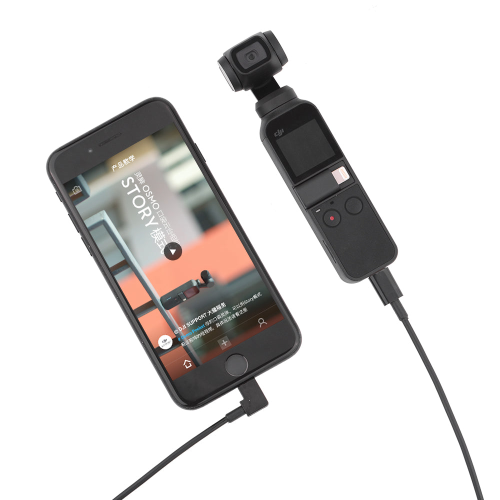 Uniqkart for DJI OSMO Pocket Extension Pole Selfie Stick with Phone Fixed Clip Module Type-C Cable