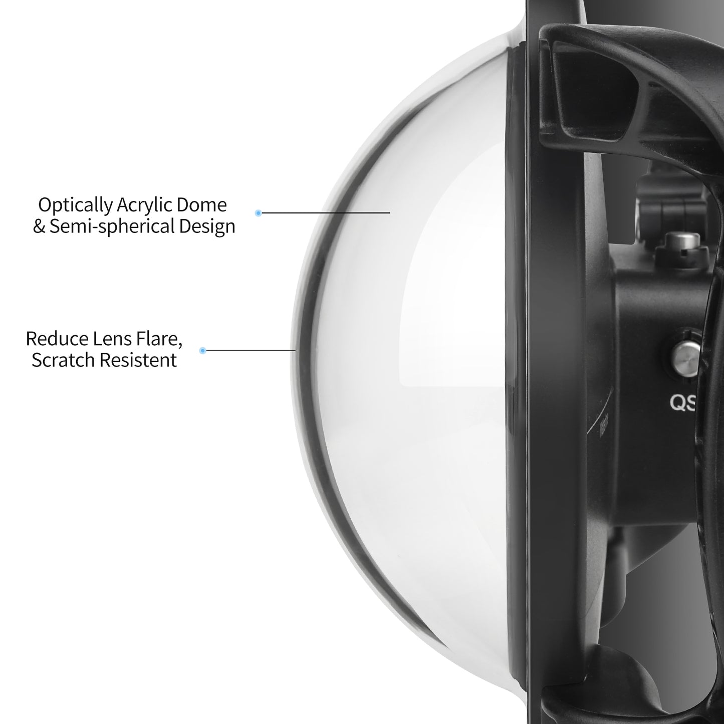 SHOOT Dual Handheld Dome Port Waterproof Diving Housing Cover for DJI Osmo Action Camera