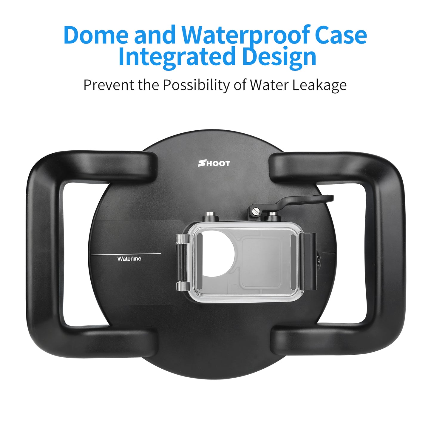 SHOOT Dual Handheld Dome Port Waterproof Diving Housing Cover for DJI Osmo Action Camera
