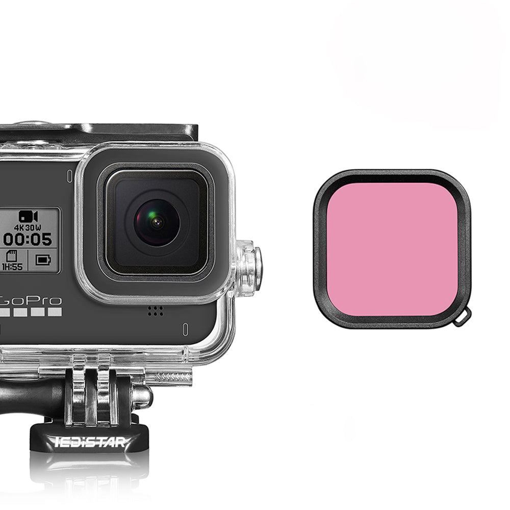 Dive Filter Diving Lens for GoPro Hero 8 Waterproof Housing - Pink