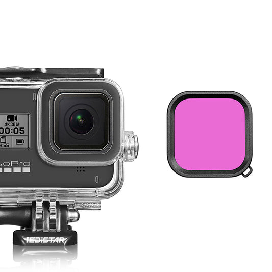 Diving Lens Filter Accessory for GoPro Hero 8 Waterproof Housing - Purple