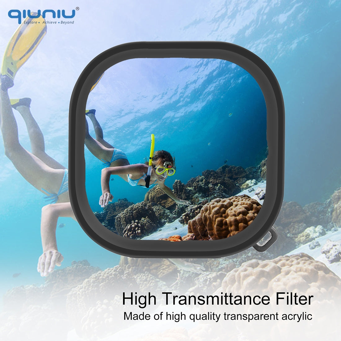 Diving Lens Filter Accessory for GoPro Hero 8 Waterproof Housing - Purple