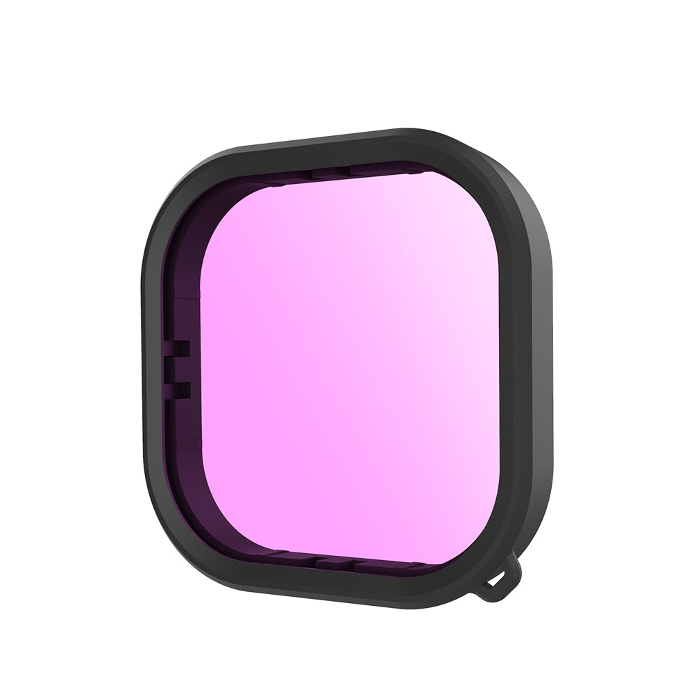 Uniqkart 3 in 1 Waterproof Case Filters for GoPro Hero 9 / 10 / 11 Red / Pink / Purple Lens Filter Set