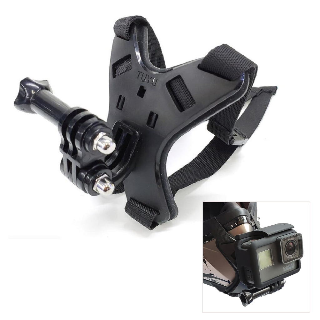 Motorcycle Helmet Chin Stand Mount Holder for GoPro HERO9 Black AT1108 - Black
