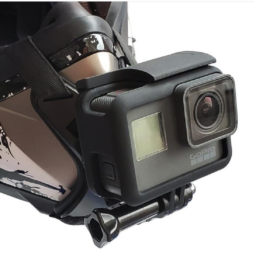 Motorcycle Helmet Chin Stand Mount Holder for GoPro HERO9 Black AT1108 - Black