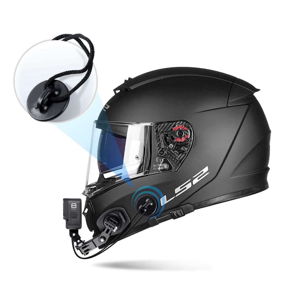 AT1133 360&#176; Rotation Action Camera Helmet Mount for GoPro Hero 9 8 7 6 5 Xiaomi Yi SJCAM SJ4000 SJ5000
