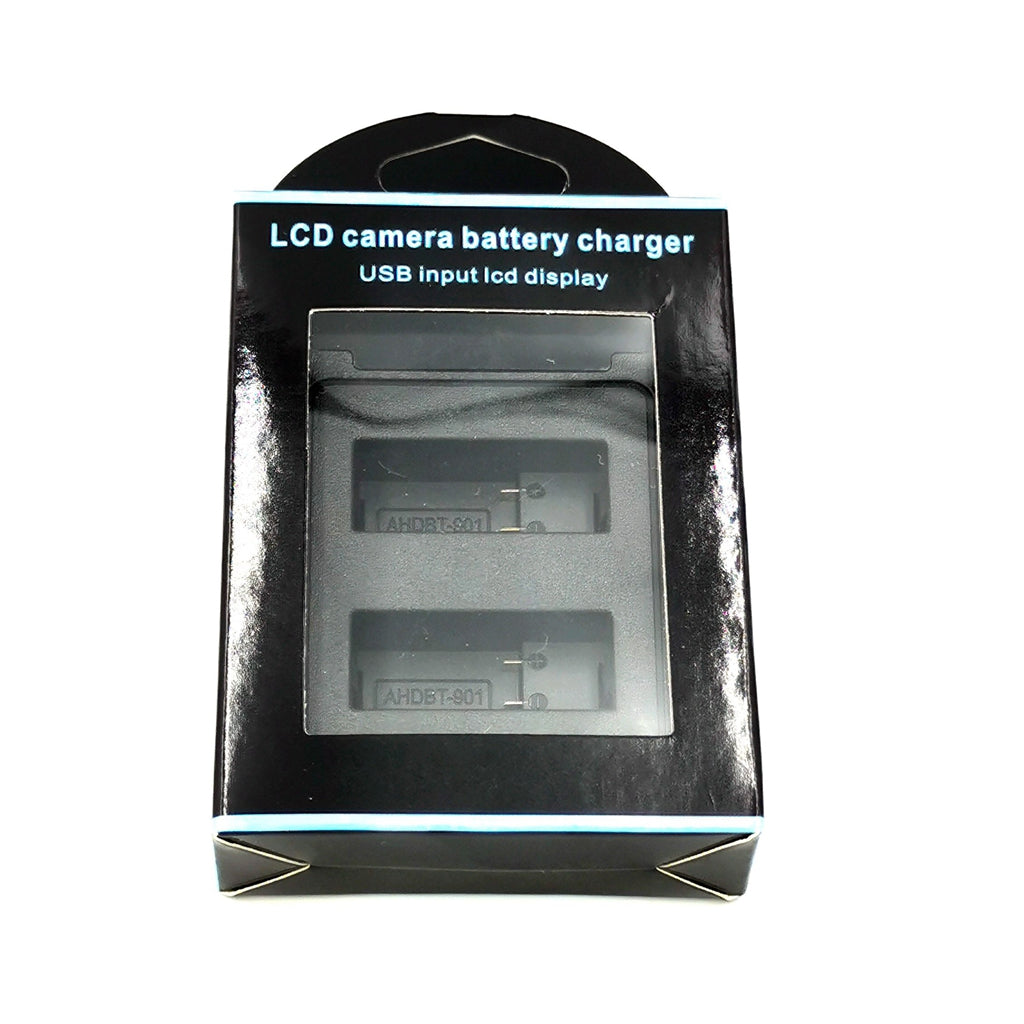 USB Double Channel Battery Charger with LCD Display for GoPro Hero 9 Black
