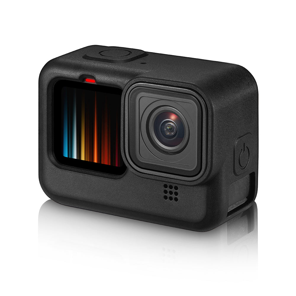 Silicone Case Protector Cover + Lens Cap + Lanyard for GoPro Hero 9 Action Camera - Black