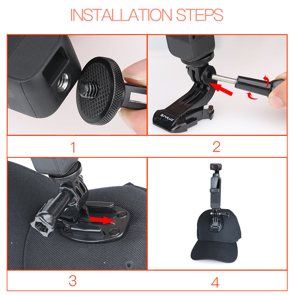 Uniqkart Baseball Hat with Quick Release Buckle Mount for DJI OSMO Pocket 2/1