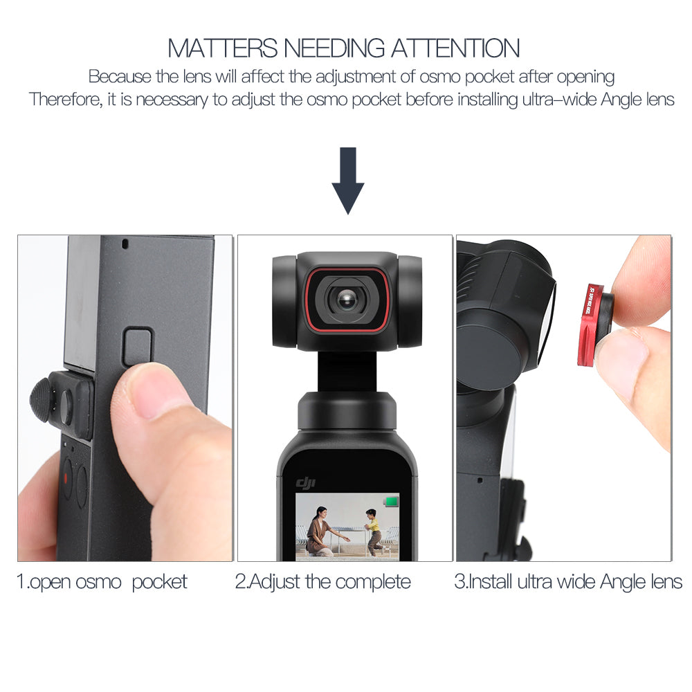 Uniqkart Ultra Wide Angle Lens Professional HD Magnetic Structure Lens for DJI Osmo Pocket 2 Camera