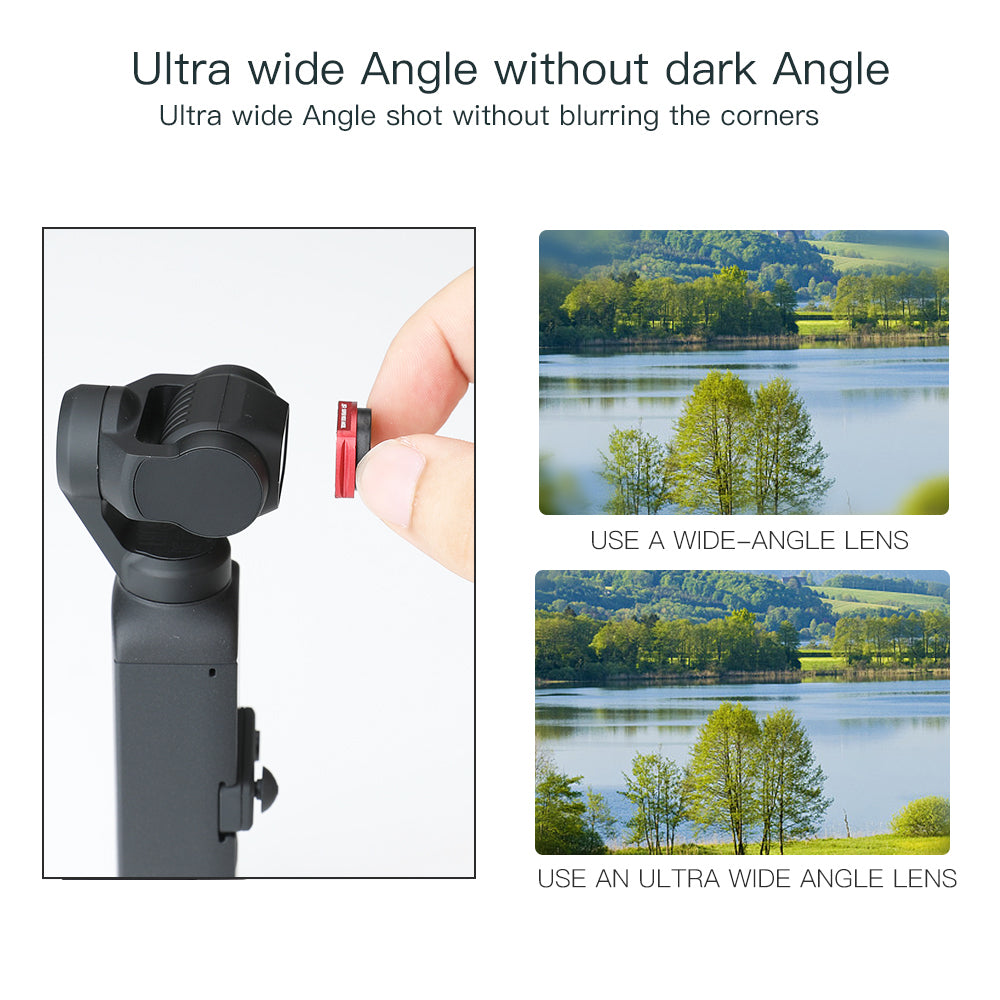Uniqkart Ultra Wide Angle Lens Professional HD Magnetic Structure Lens for DJI Osmo Pocket 2 Camera