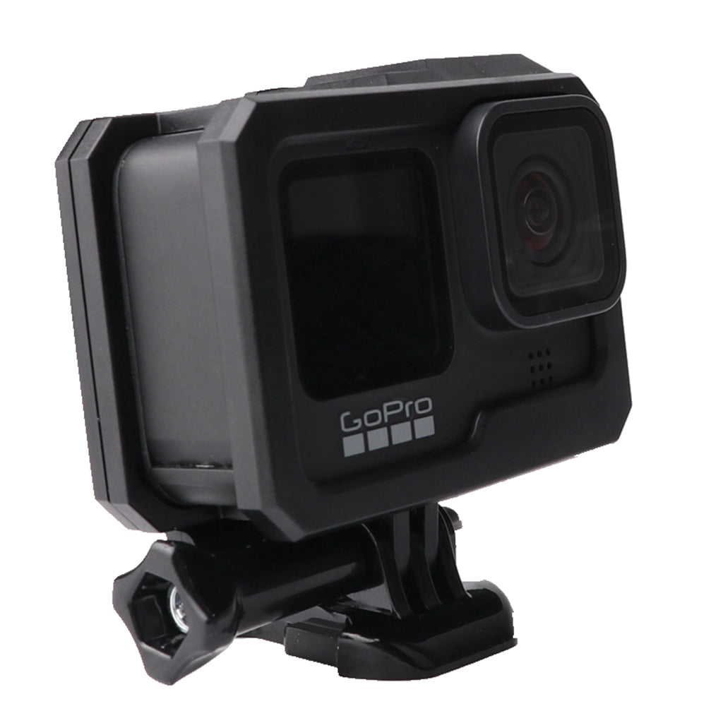 Uniqkart for GoPro Hero9 Black AT1168 Housing Case Plastic Frame Anti-fall Protective Shell Cover (With 1 Hot-shoe Interface)