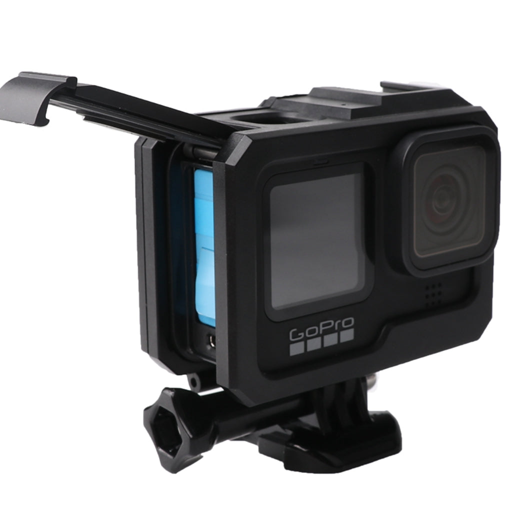 Uniqkart for GoPro Hero9 Black AT1168 Housing Case Plastic Frame Anti-fall Protective Shell Cover (With 1 Hot-shoe Interface)
