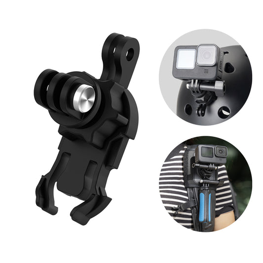 Uniqkart GP-BPM-005 360 Degree Rotate Quick Release Buckle Base Adjustable Double J-hook for GoPro Osmo Action Camera