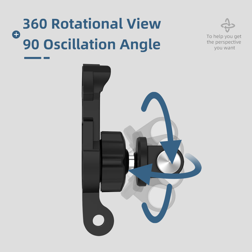Uniqkart GP-BPM-005 360 Degree Rotate Quick Release Buckle Base Adjustable Double J-hook for GoPro Osmo Action Camera