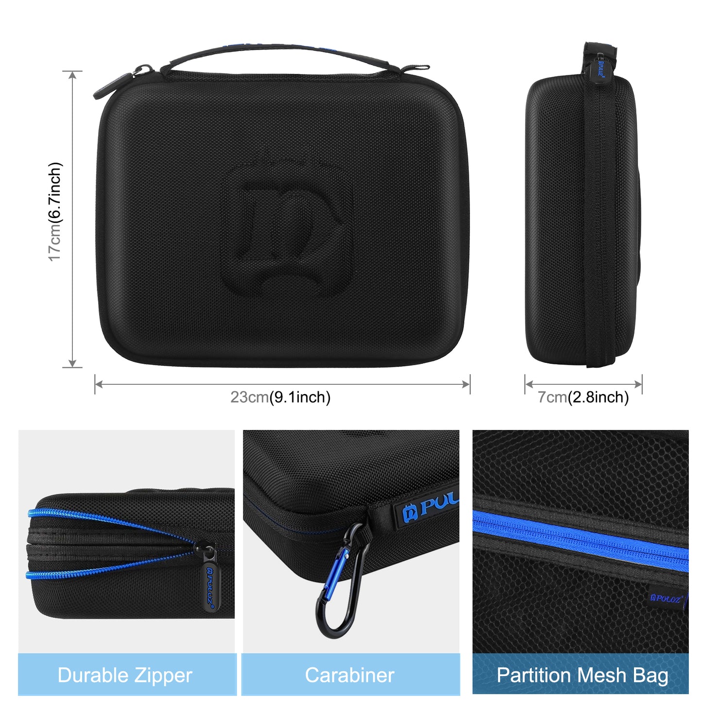 PULUZ PU551B Waterproof Travel Portable Bag Hard EVA Storage Box for DJI OSMO Pocket 2 Handheld Gimbal Camera